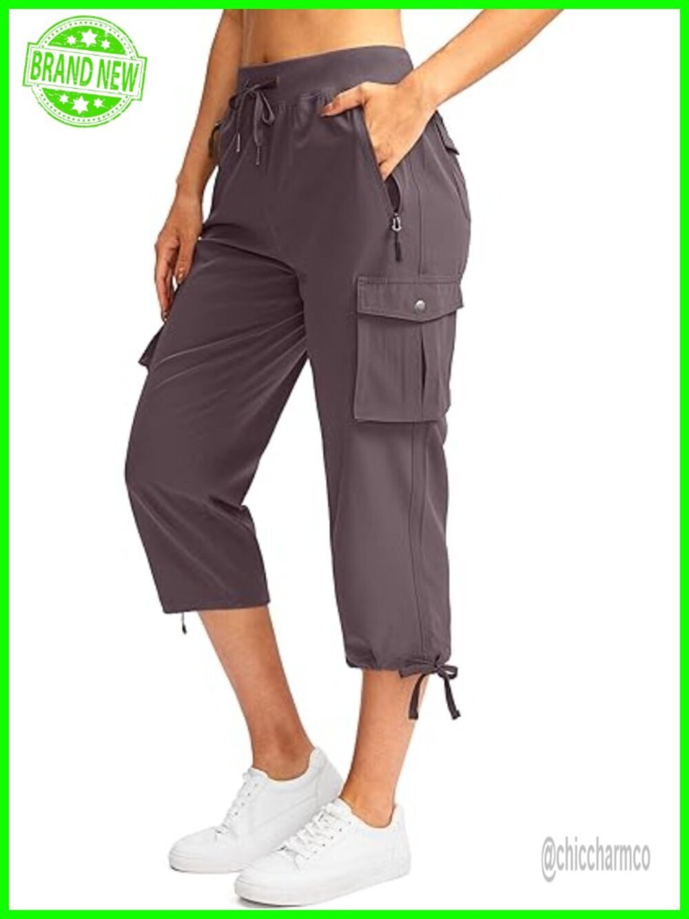 Cargo Capris Pants with 6 Pockets Lightweight Quick Dry Travel Hiking